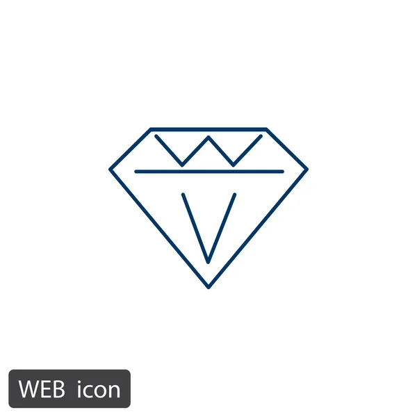 Icono de cristal diamante — Archivo Imágenes Vectoriales