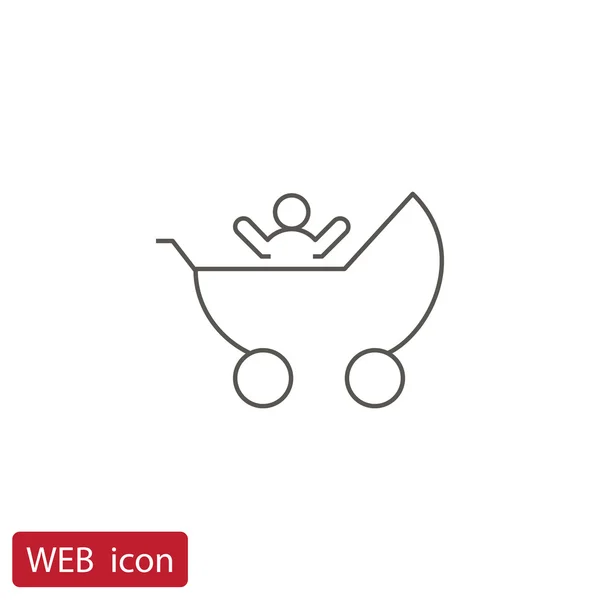 Cochecito con icono de bebé — Archivo Imágenes Vectoriales