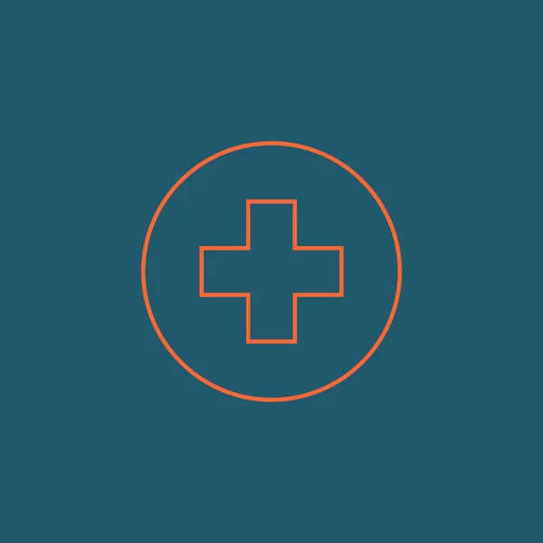 Medycyna krzyż płaskie ikona — Wektor stockowy