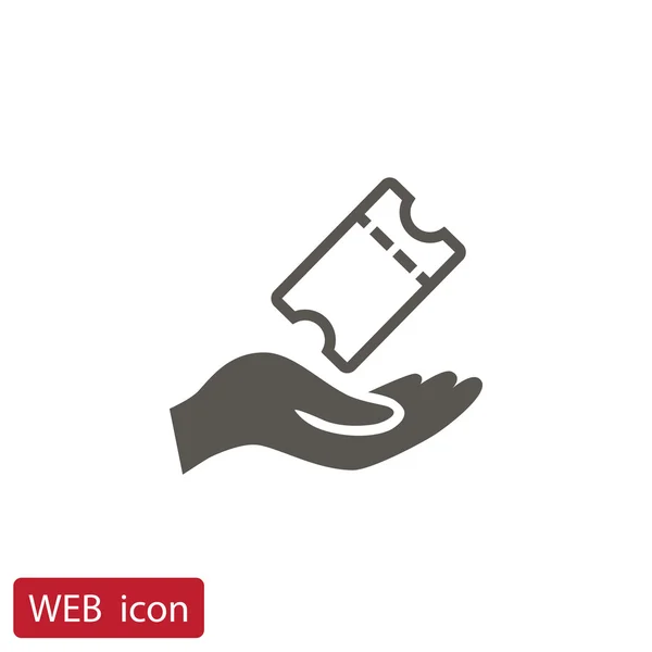 Ticket icono plano — Vector de stock