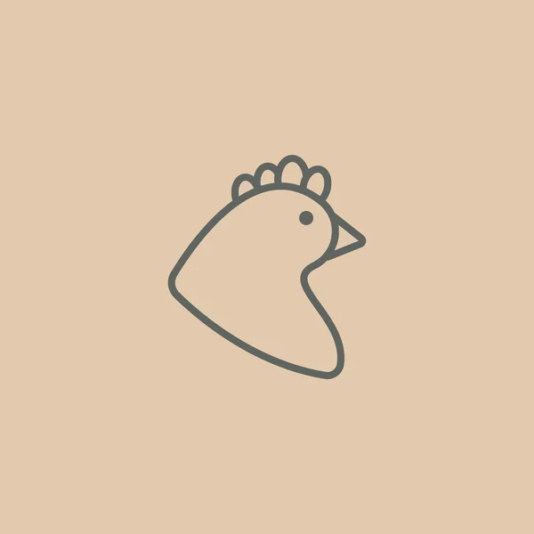 Icona della testa di pollo — Vettoriale Stock