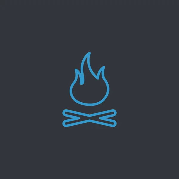 Brand vlammen pictogram — Stockvector