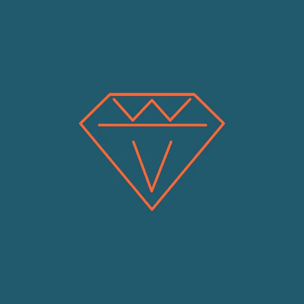 Ícone plano de diamante — Vetor de Stock