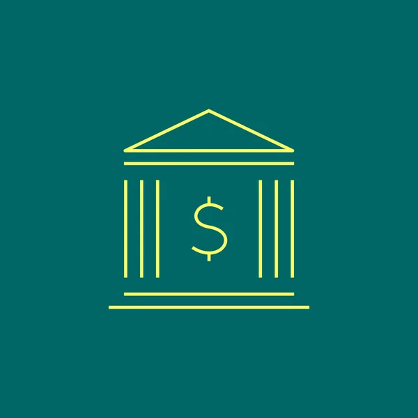 Banco Flat Icon. — Vetor de Stock