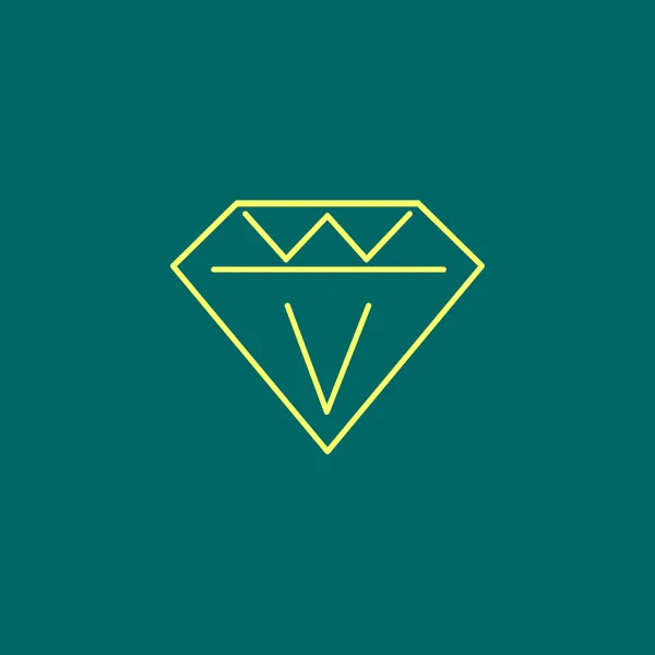 Ícone plano de diamante — Vetor de Stock