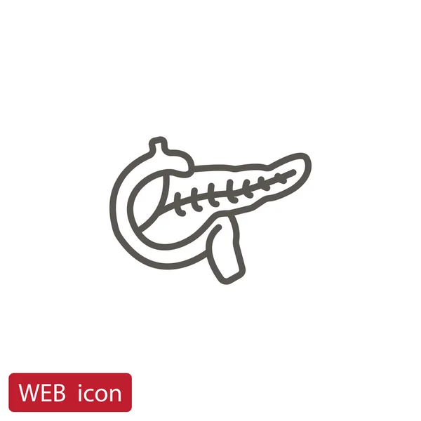 Pancréas icône d'organe humain — Image vectorielle