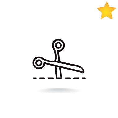 Makasla kesme satırı simgesi