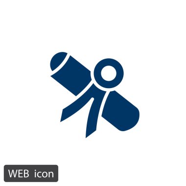 Diploma düz simgesi 