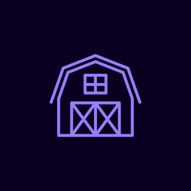 Hangar düz simgesi. 