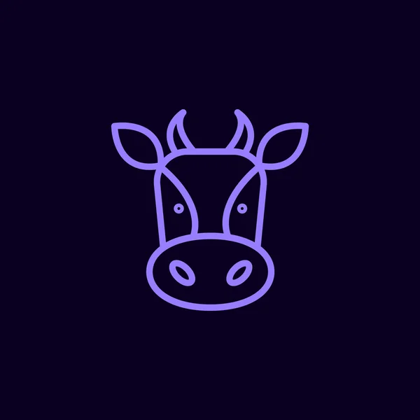 Icono plano de vaca . — Vector de stock