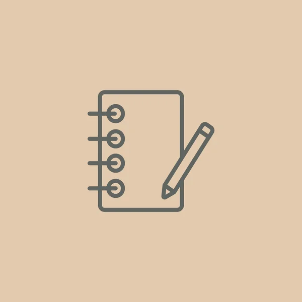 Caderno com ícone pensil —  Vetores de Stock