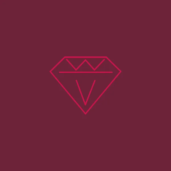 Ícone de cristal de diamante — Vetor de Stock