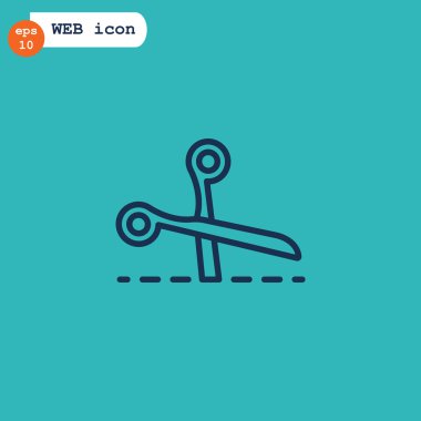 makas ve kesme satırı simgesi