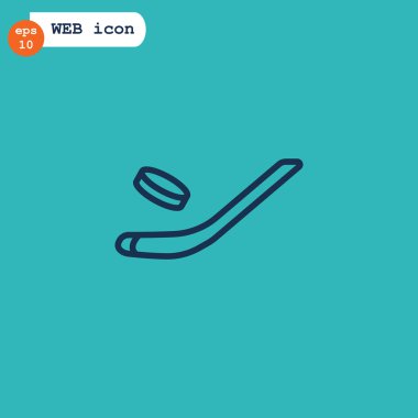 buz hokeyi puck ve sopa simgesi