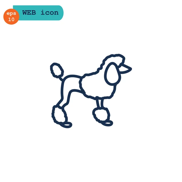 Poedel hond pictogram — Stockvector