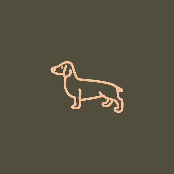 Dachshund Perro icono — Vector de stock