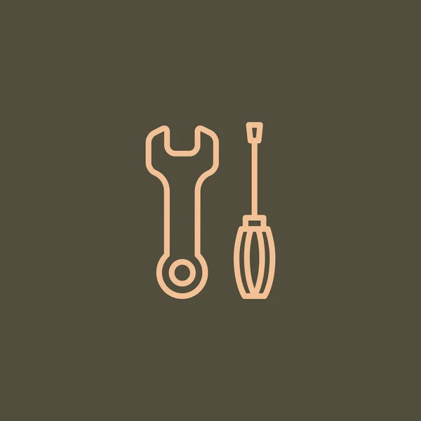 Chave e chave de fenda ícone —  Vetores de Stock