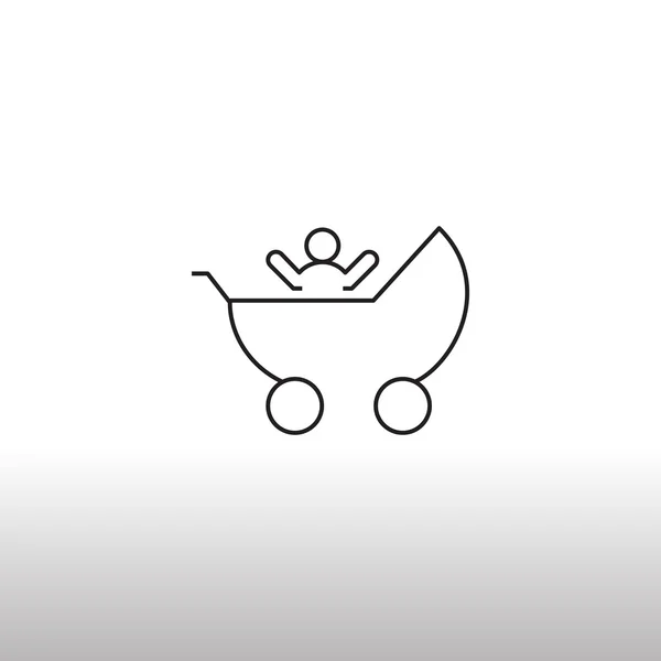 Bebé icono de cochecito — Vector de stock