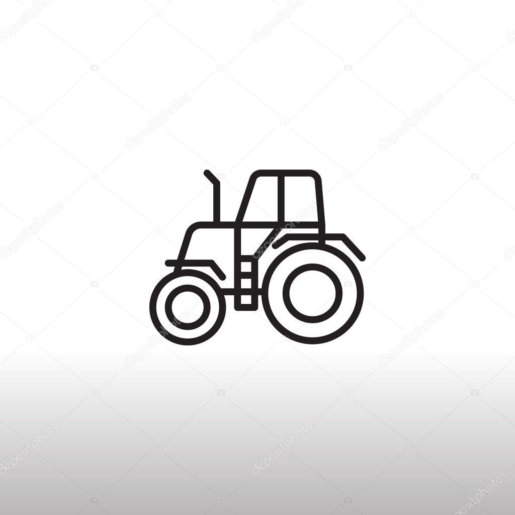 Farm tractor icon. vector illustration
