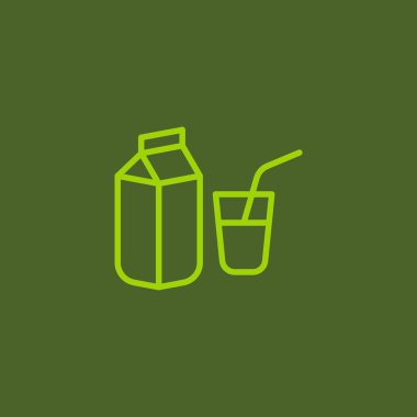 süt cam ve paket simgesi