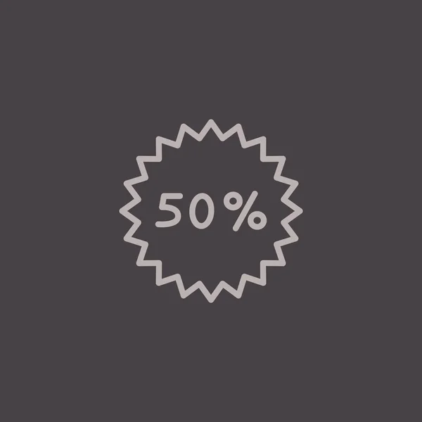 50% icono por ciento — Vector de stock