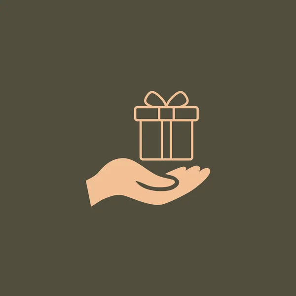 Hand holding gift icon — Stock Vector