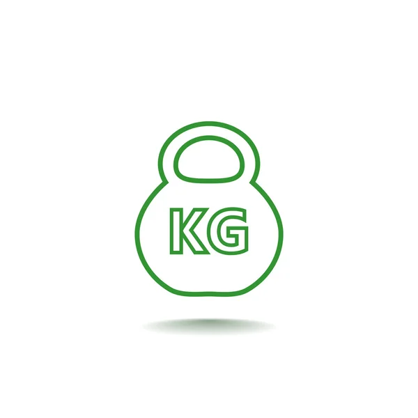 Levantamiento de pesas kettlebell icono — Vector de stock