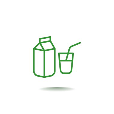 süt cam ve paket simgesi