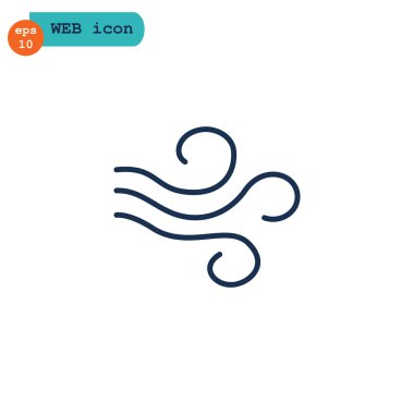 Rüzgar düz simgesi.  