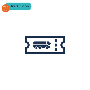 Otobüs seyahat bilet simgesi