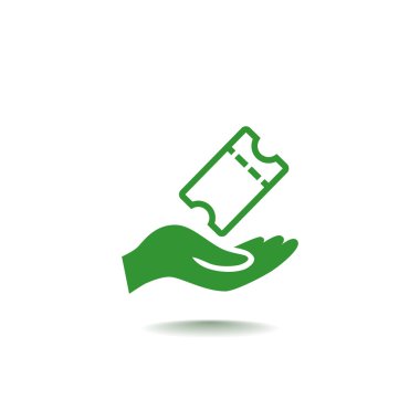 El ele tutuşan bilet simgesi