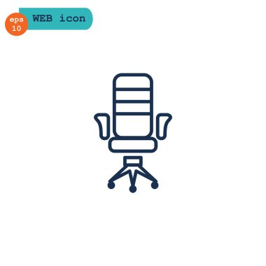 sandalye düz simgesi.  