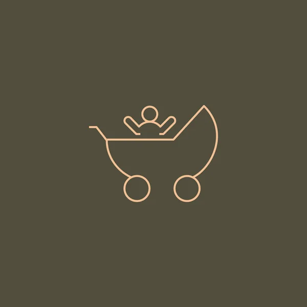 Bebé icono de cochecito — Vector de stock