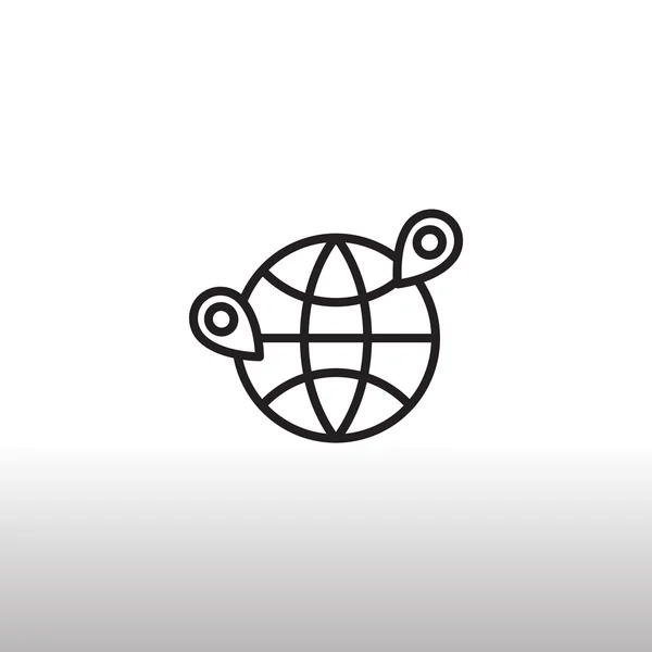 Glob ikona szpilki — Wektor stockowy