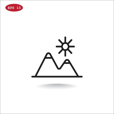 dağlar ve güneş simgesi