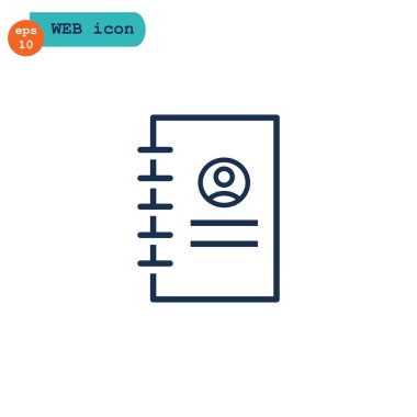 Not defteri düz simgesi.  