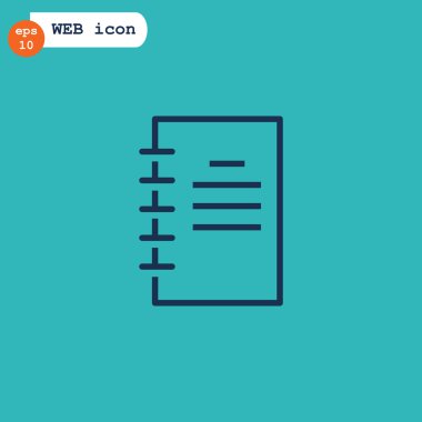 Not defteri düz simgesi.  