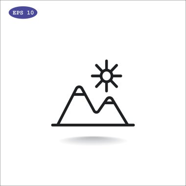 dağlar ve güneş simgesi