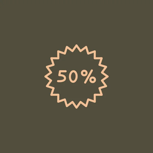50 percent discount tag icon — Stock Vector