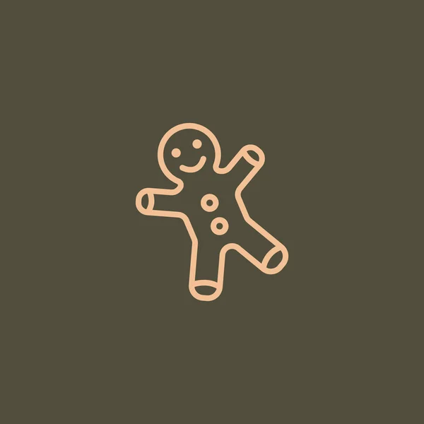 Navidad Pan de jengibre Icono de cookies — Archivo Imágenes Vectoriales