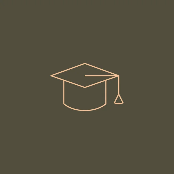 Icono de sombrero de graduación — Vector de stock