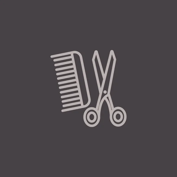 Comb and scissors icon. — Stock Vector