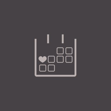 14 Şubat takvim basit simgesini