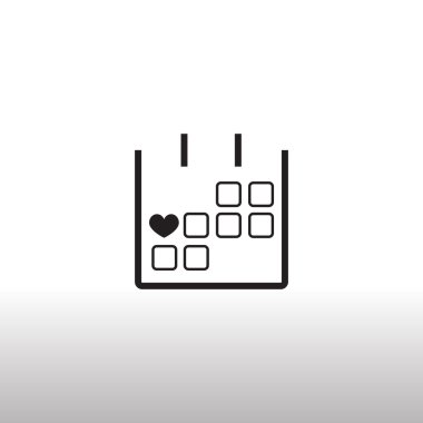 Sevgililer günü simgesi ile takvim