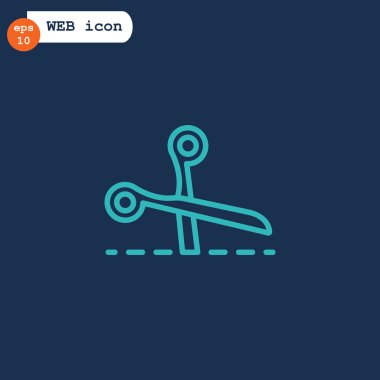 makas ve kesme satırı simgesi