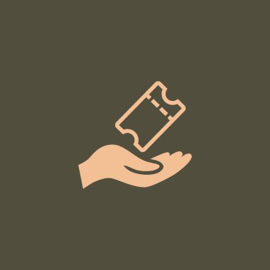 El ele tutuşan bilet simgesi