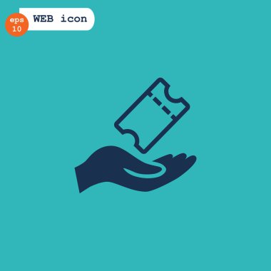 El ele tutuşan bilet simgesi