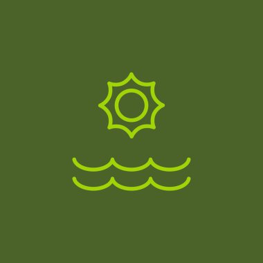 Güneş ve deniz dalgaları simgesi