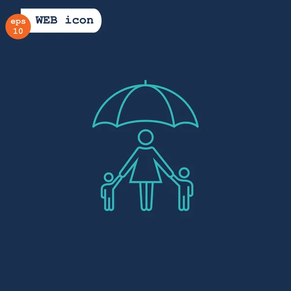 Gezin onder paraplu — Stockvector