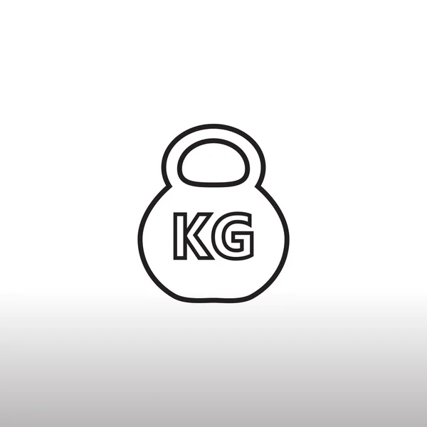 Levantamiento de pesas kettlebell icono — Vector de stock